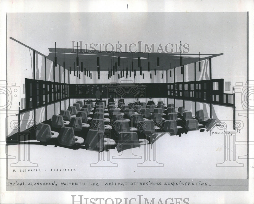 1972 Roosevelt University Classroom Press Photo