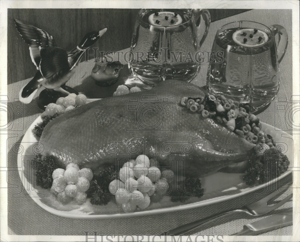 1964 Press Photo Roast Duck Platter