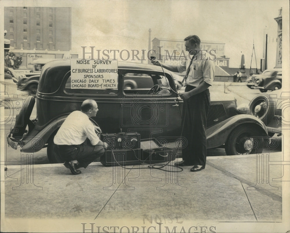 1936 Press Photo Noise Survey Chicago C.F. Burgess Labs