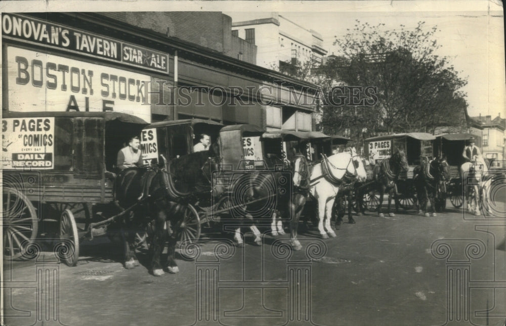 1942 Press Photo wagon Vehicle Animals Formerly