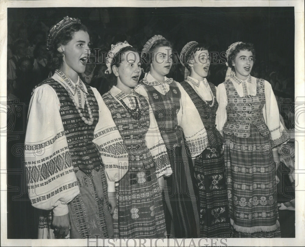 1956 Press Photo Lithuanian Song Festival Coliseum