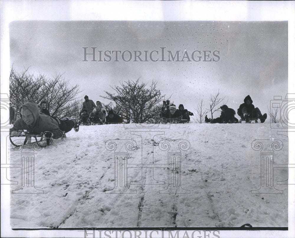 1966 Press Photo A sled Sliding Transport Most sleds