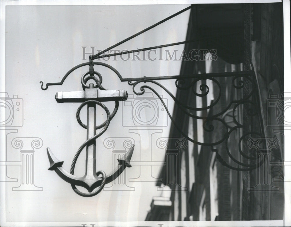 1957 Press Photo Anchor Sign