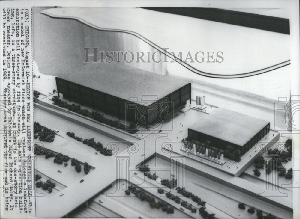 1967 Press Photo Lakefront Exhibition Hall Design Model