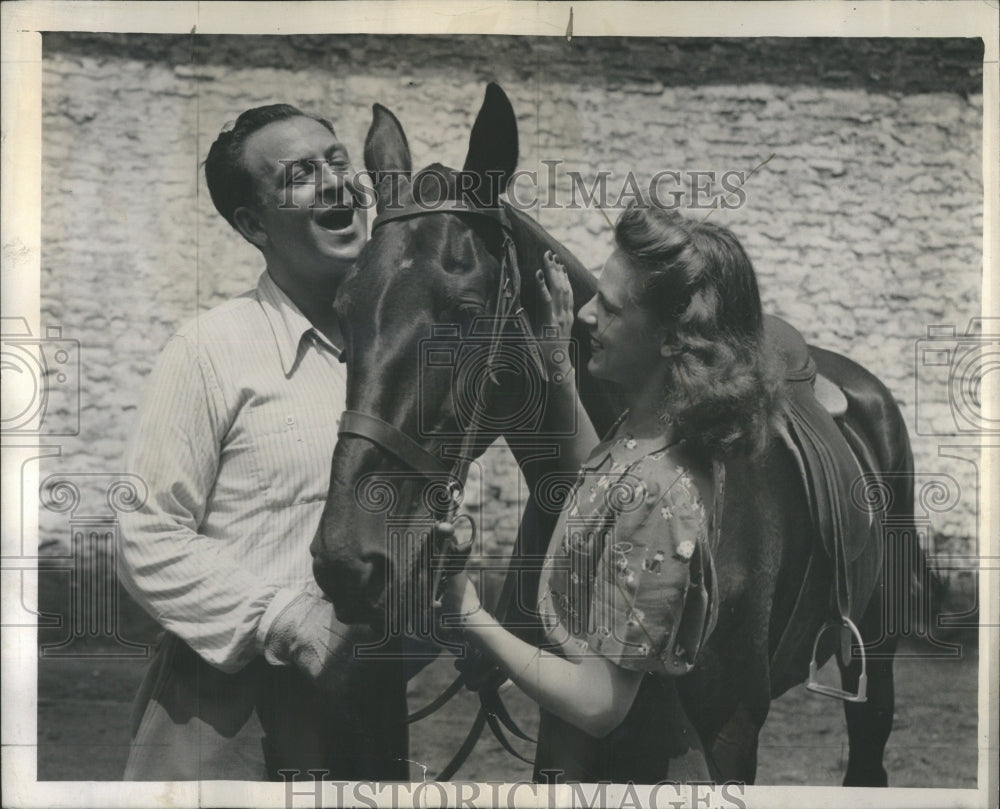 1945 Press Photo Horse Riding