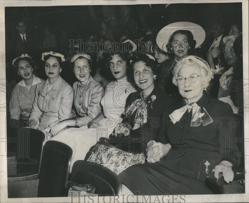 1955 Press Photo Wolfson Faction Women Meeting