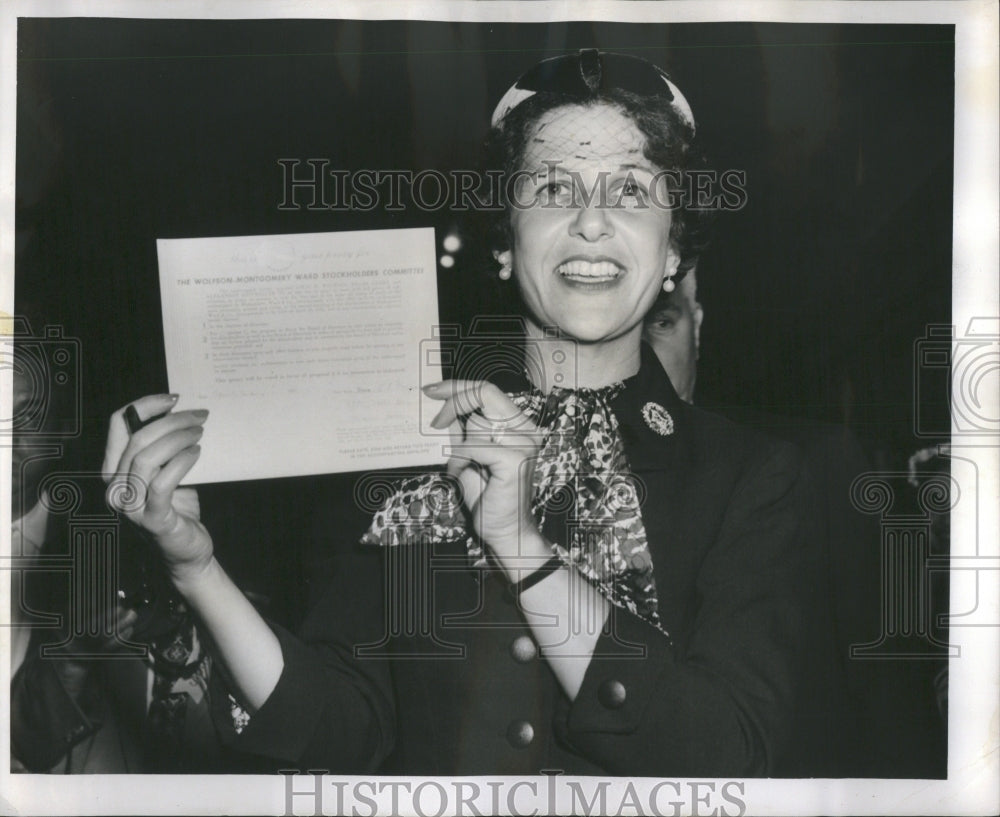 1955 Press Photo Ward Battle Medinah Temple Proxy Sign