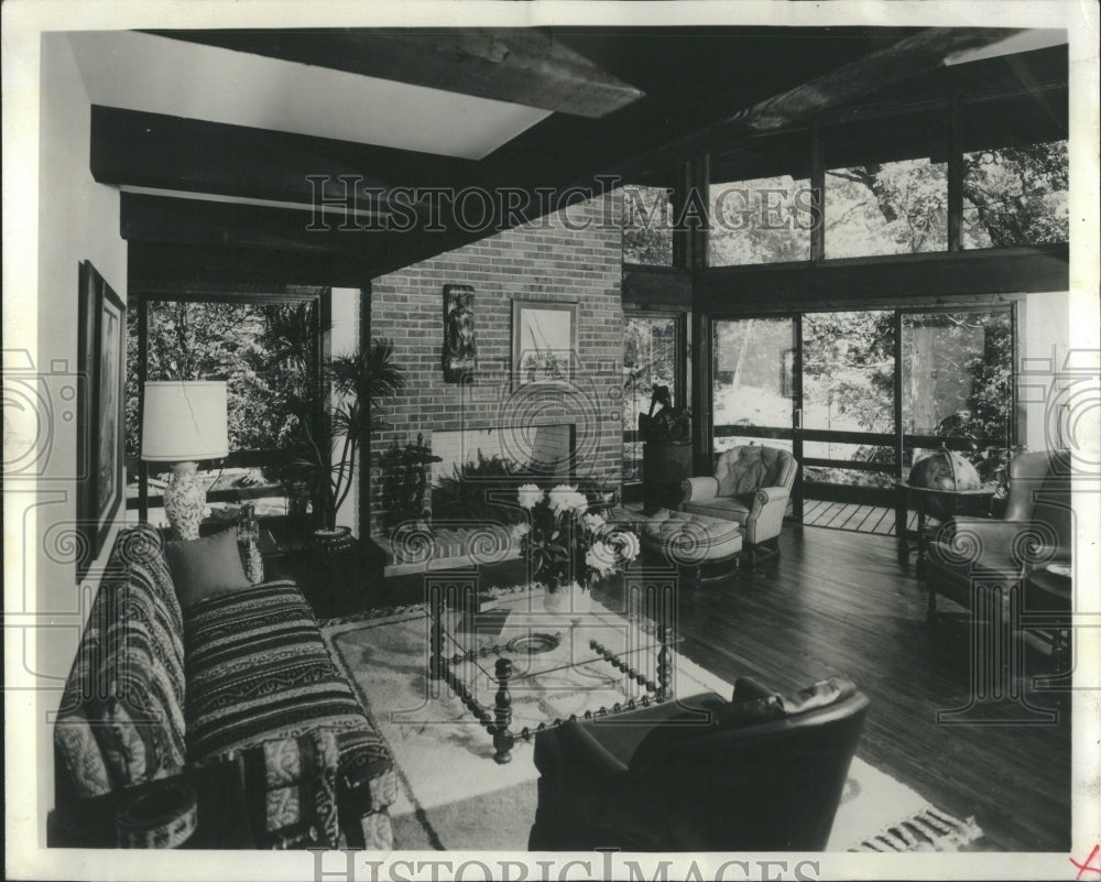 1970 Press Photo Abbey Hill Residence Living Room