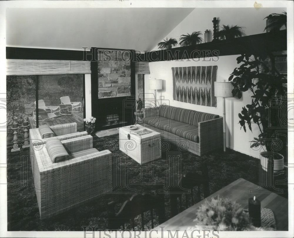 1974 Press Photo Living Room