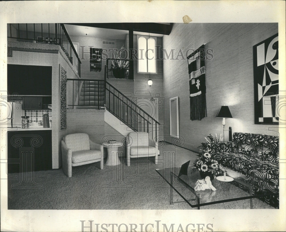 1974 Press Photo Livingroom Furnishings