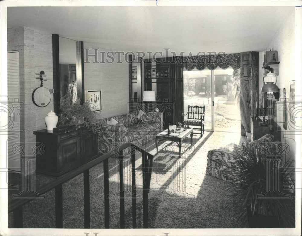 1974 Press Photo Living Room