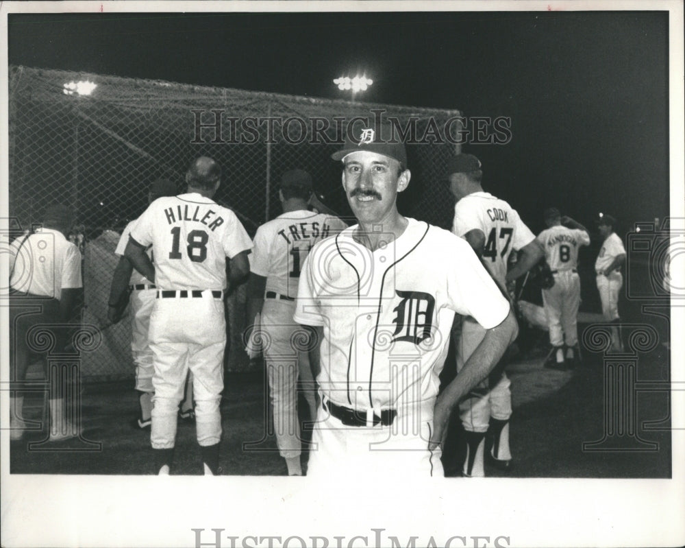 1989 Press Photo Joe Disteiheim Baseball Tiger Uniform