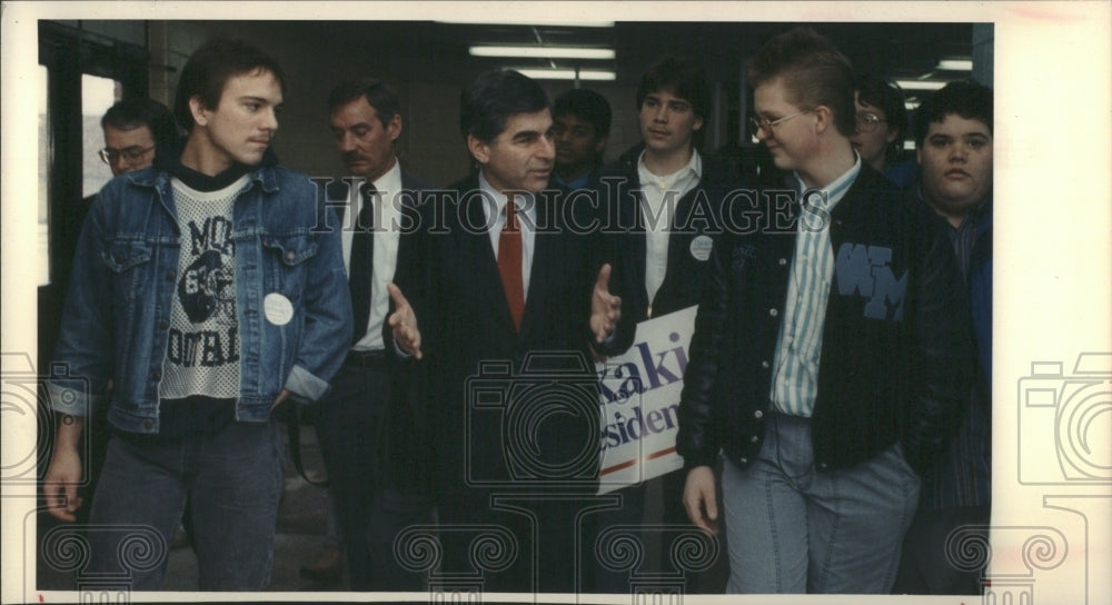 1988 Press Photo Michael Dukakis Democratic Presidentia