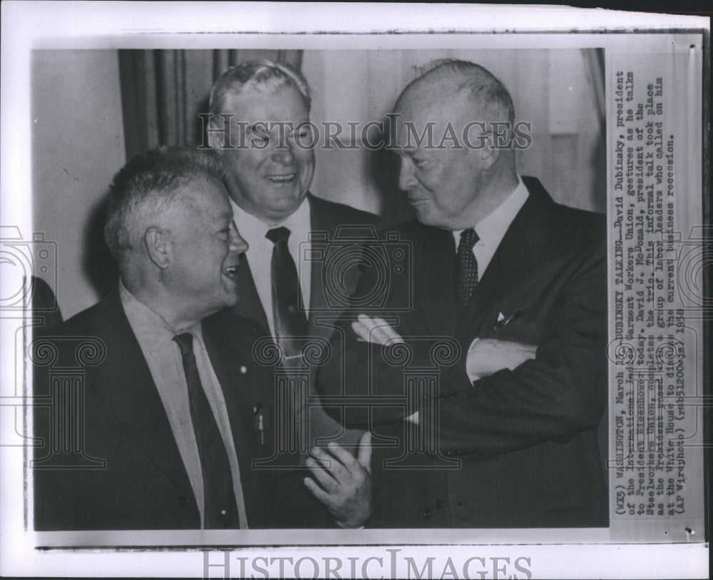 1958 Press Photo David Dubinsky Russian Empire Labor