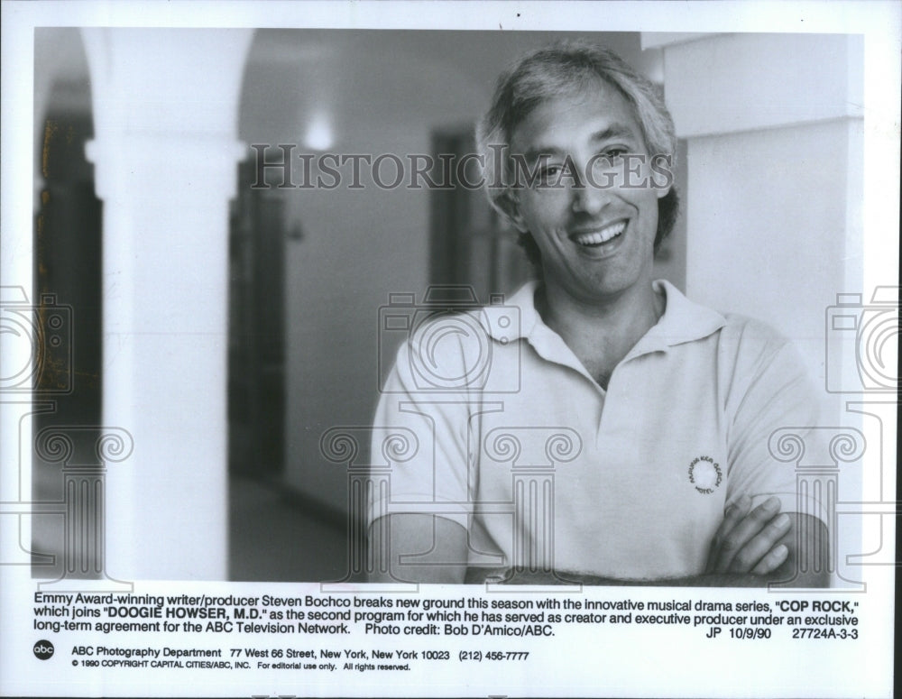 1990 Press Photo Steven Ronald Bochco Emmy Award Winner