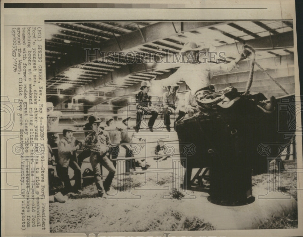 1976 Press Photo Steven Ford Mechnical Bucking Youngest