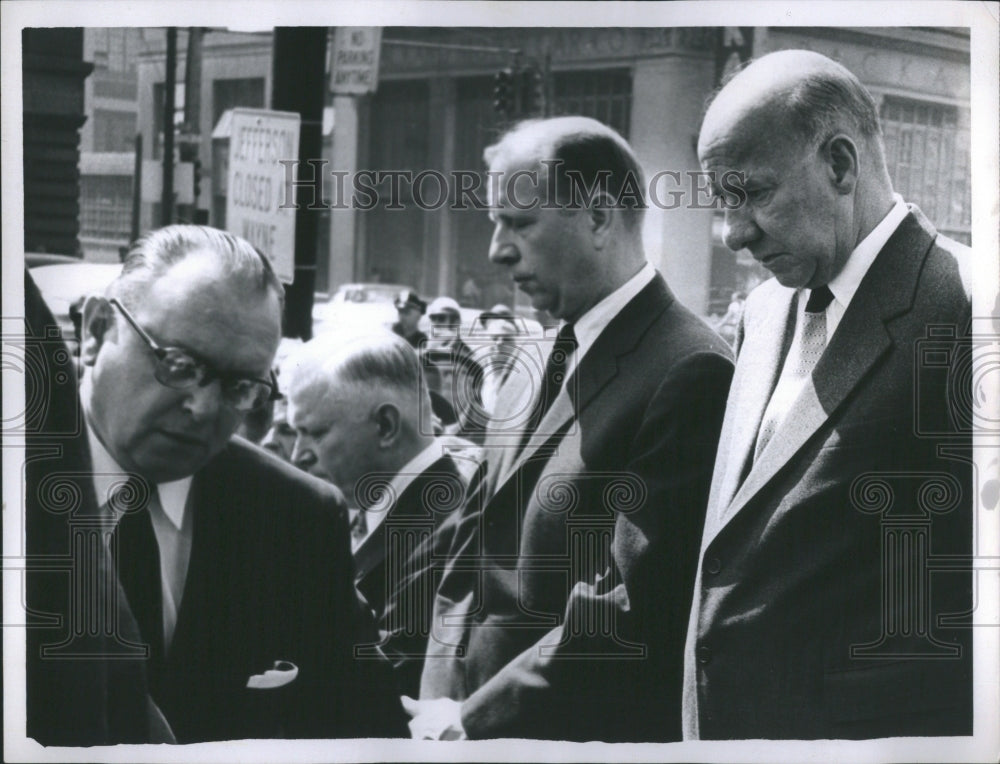 1958 Press Photo John Bugas John B Ford Fisher Funerd