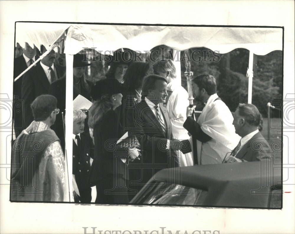 1987 Press Photo Henry Ford II&#39;s wife Kathy son Edsel