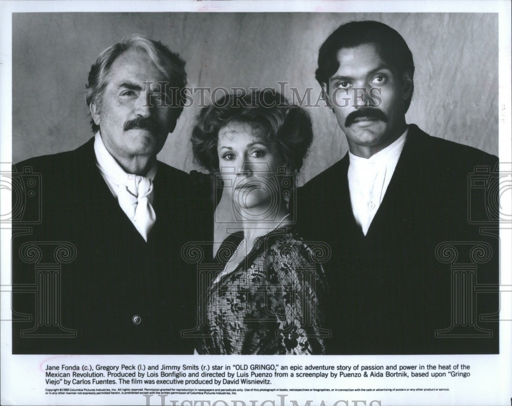 1989 Press Photo Jane Fonda Gregory Peck Jimmy Smits