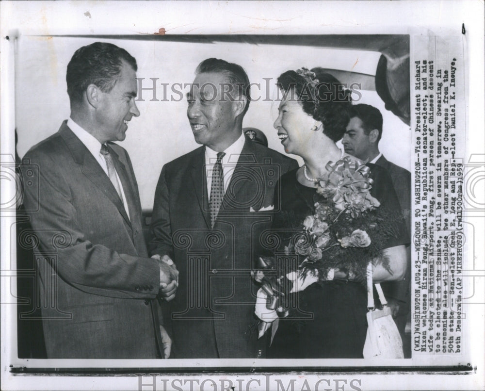 1959 Press Photo Vice president Richard Nixon Hiran Fen