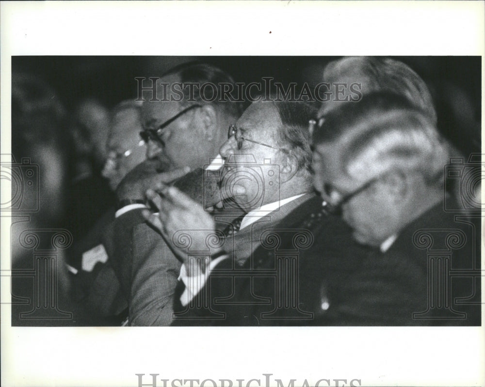 1985 Press Photo Henry Ford II Meeting President