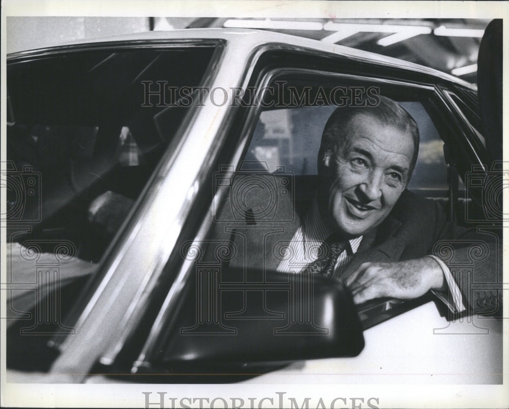1978 Press Photo Henry Ford II on board car
