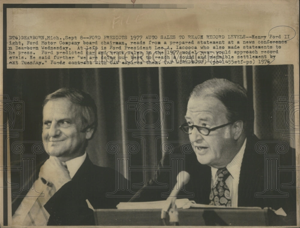 1976 Press Photo Henry Ford II Ford Motor Company