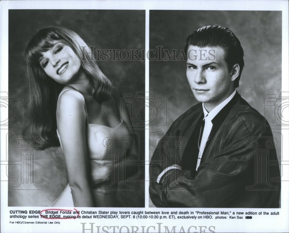 1989 Press Photo Bridget Fonda and Christian Slater