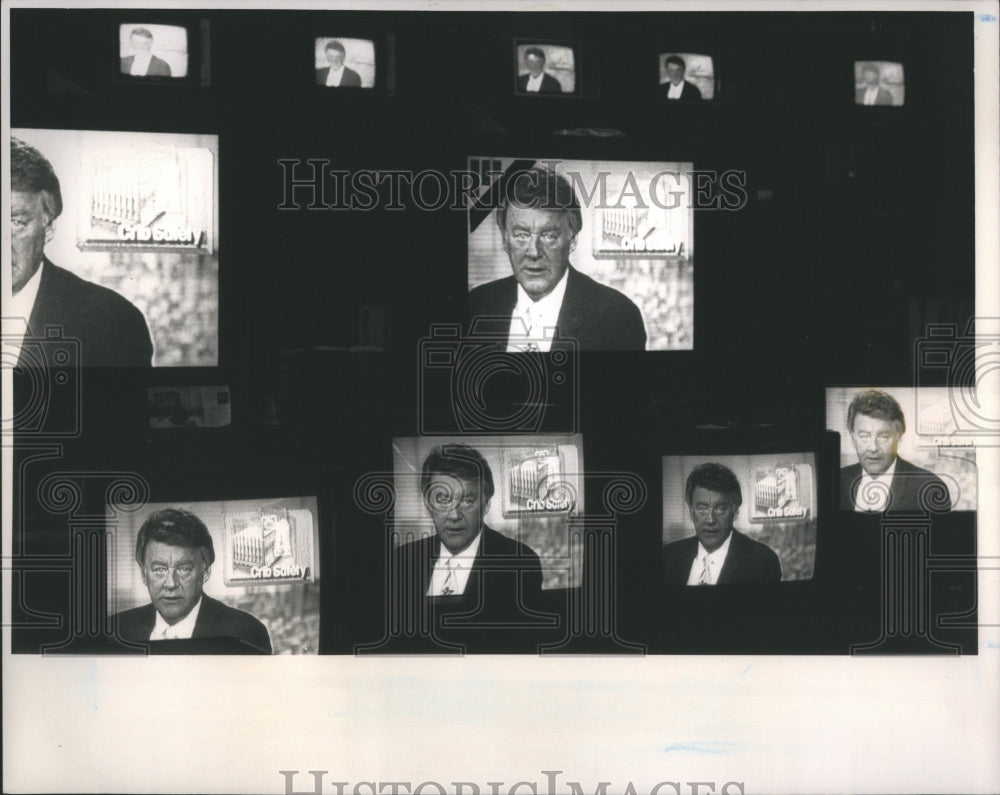 1989 Press Photo Bill Bonds Detroit TV News Anchor