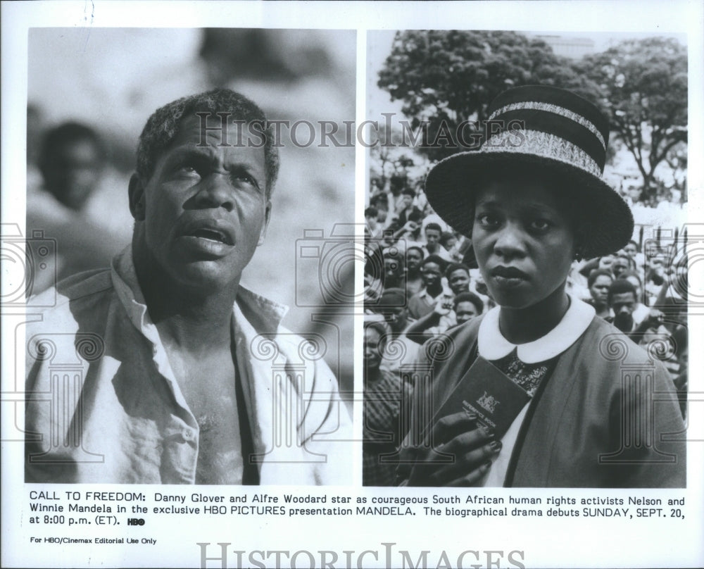 1987 Press Photo Mandela HBO Film Danny Glover Woodard