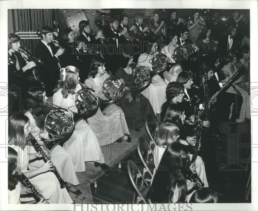 1974 Press Photo St Olar College Band French Horns