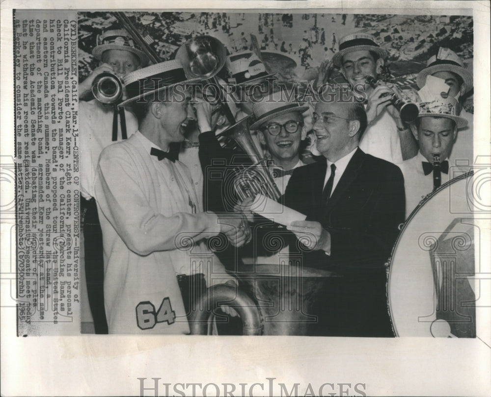 1965 Press Photo California Marching Band Pres Check