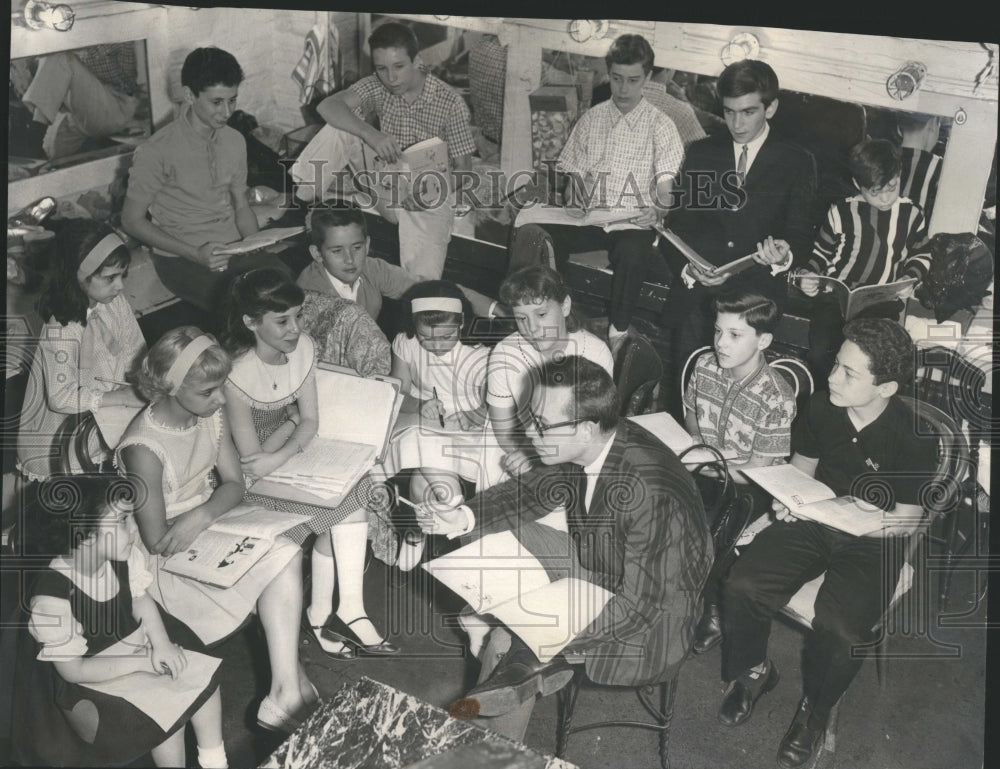 1961 Press Photo Kid Actors being Coached