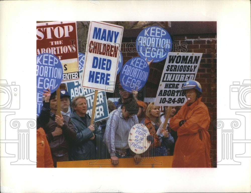 1992 Press Photo Abortion Demonstrators Chicago