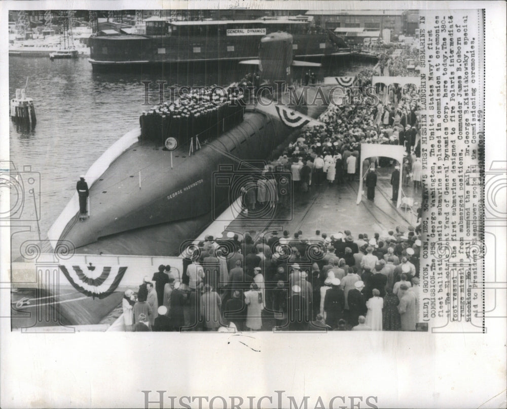 1959 Press Photo Navy Missile Launching Submarine USS