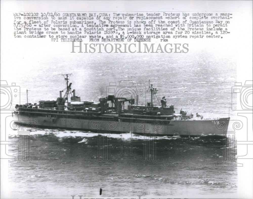 1960 Press Photo U.S Submarine