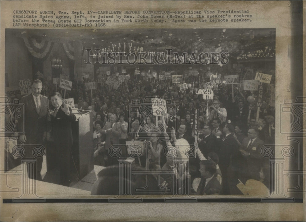 1968 Press Photo Republican Party Texas Covention