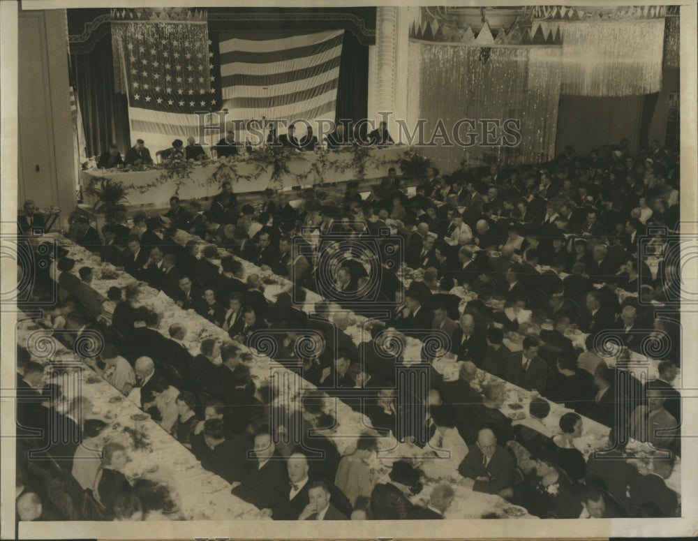 1935 Press Photo Masonic Temple Herbert Hoover Speech