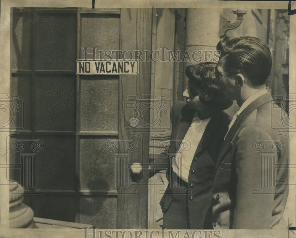 1948 Press Photo No Vacancy for rent