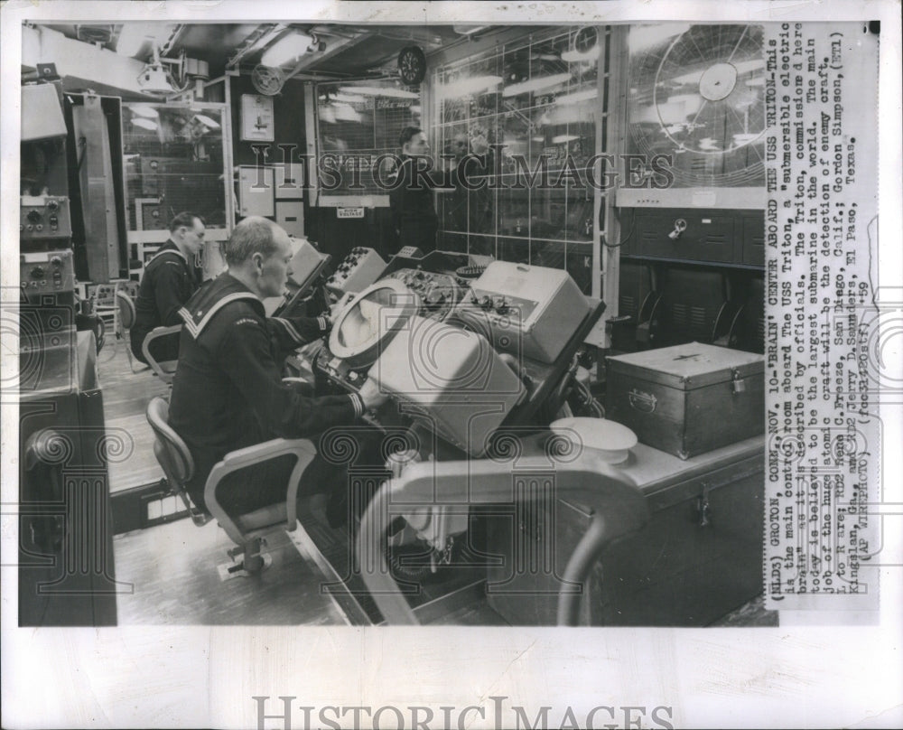 1959 Press Photo USS Triton (SSRN/SSN-586) Brain Center