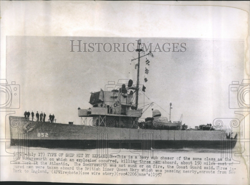 1957 Press Photo US Navy Sub Chaser