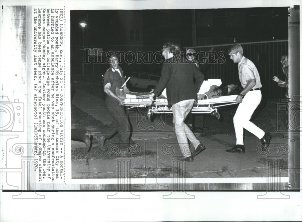 1970 Press Photo Harry Nicholas Rice Wounded in Riot