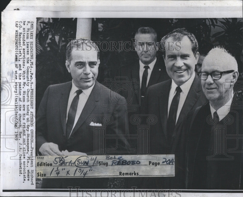 1974 Press Photo President Attends Church Richard