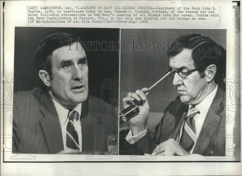 1970 Press Photo Secretary Navy John Edmund Maine