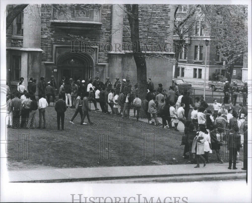 1969 Press Photo Detroit College Students Strike