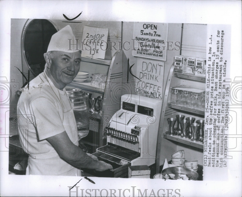 1954 Press Photo Coffee and Milk