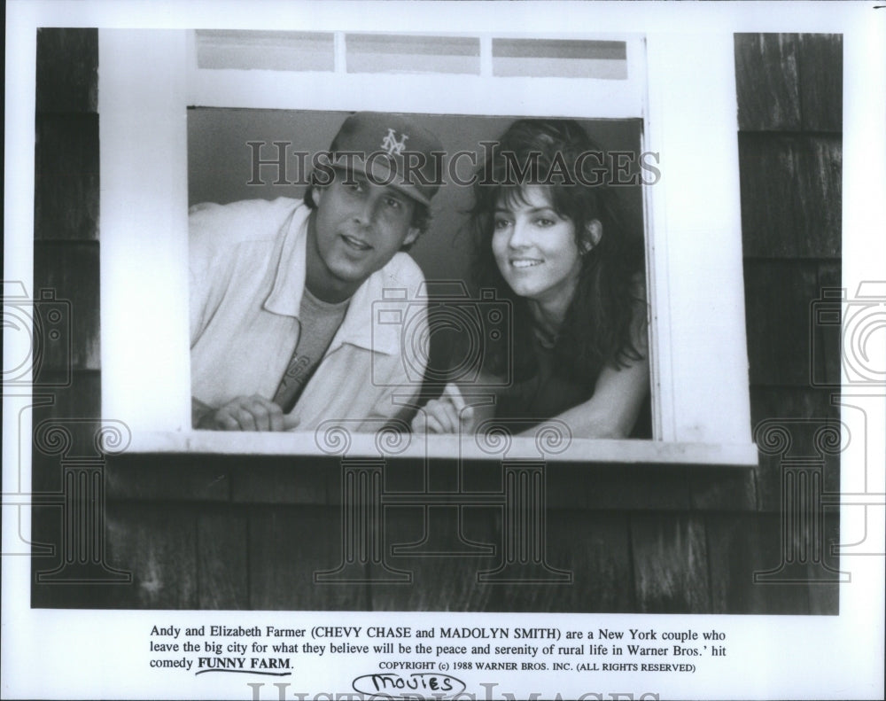 1988 Press Photo &quot;Funny Farm&quot; The Farmers at the window