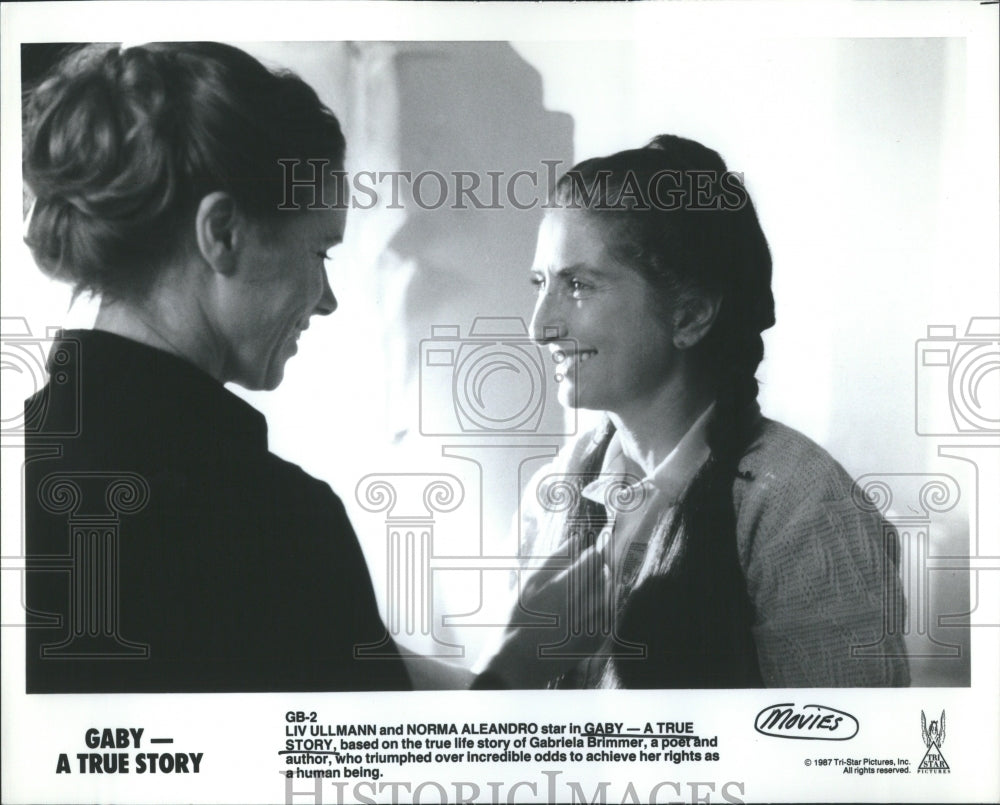 1987 Press Photo Liv Ullmann &amp; Norma Aleandro in GABY