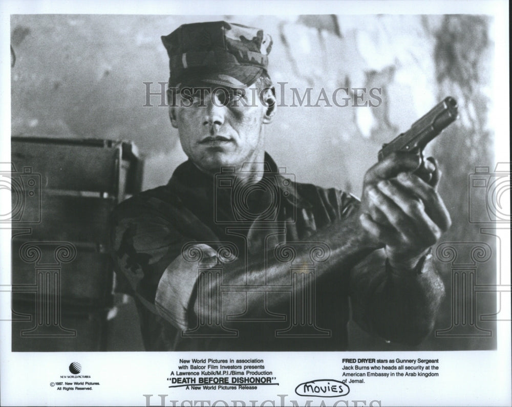 Press Photo Death Before Dishonor Fred Dryer Jack Burns