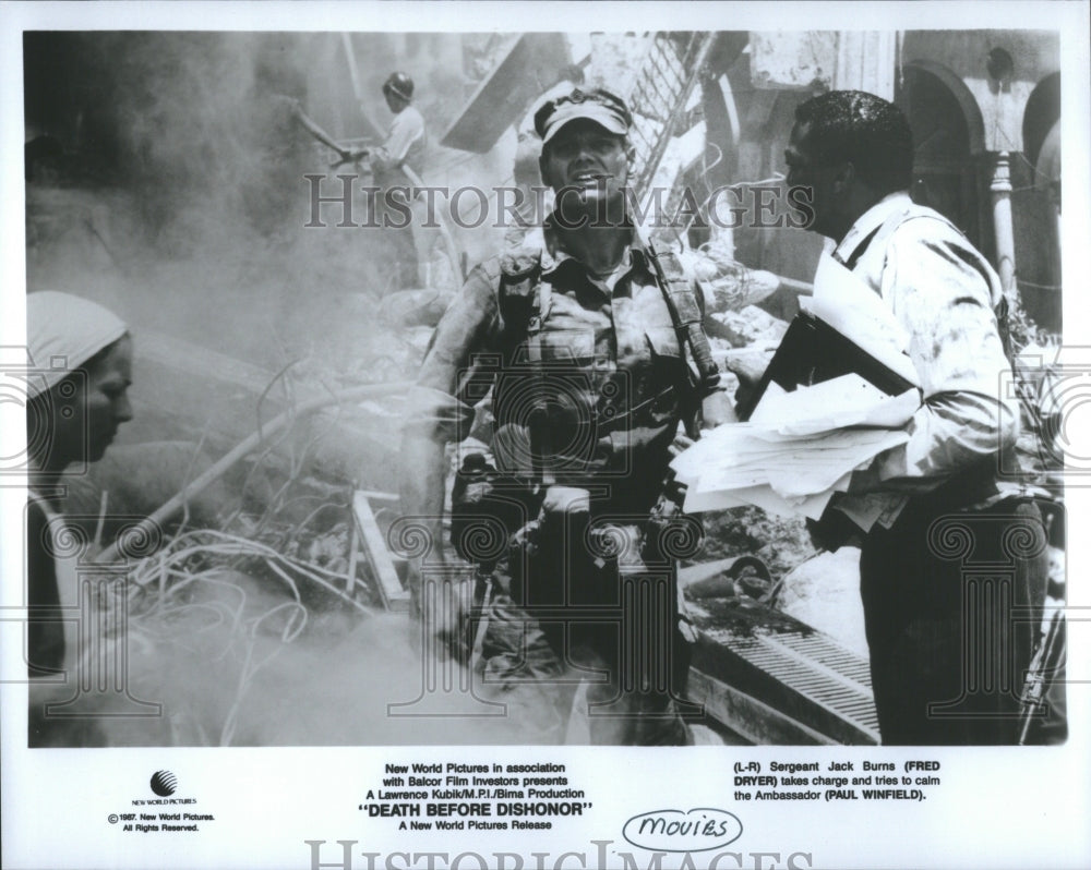 1987 Press Photo Scene fron &quot;Death Before Dishonor&quot;